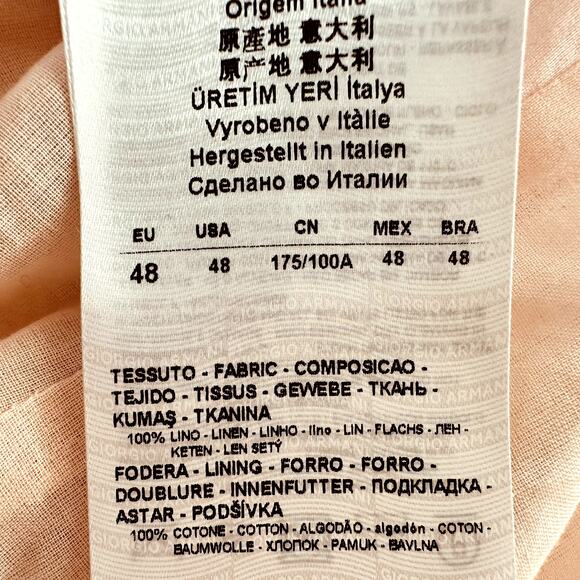 Giorgio Armani Ladies Linen Double Breasted IT 48 US 12 Blazer Blush Pink - Picture 10 of 14